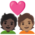 🧑🏿‍❤️‍🧑🏽 couple with heart: person, person, dark skin tone, medium skin tone display on Google